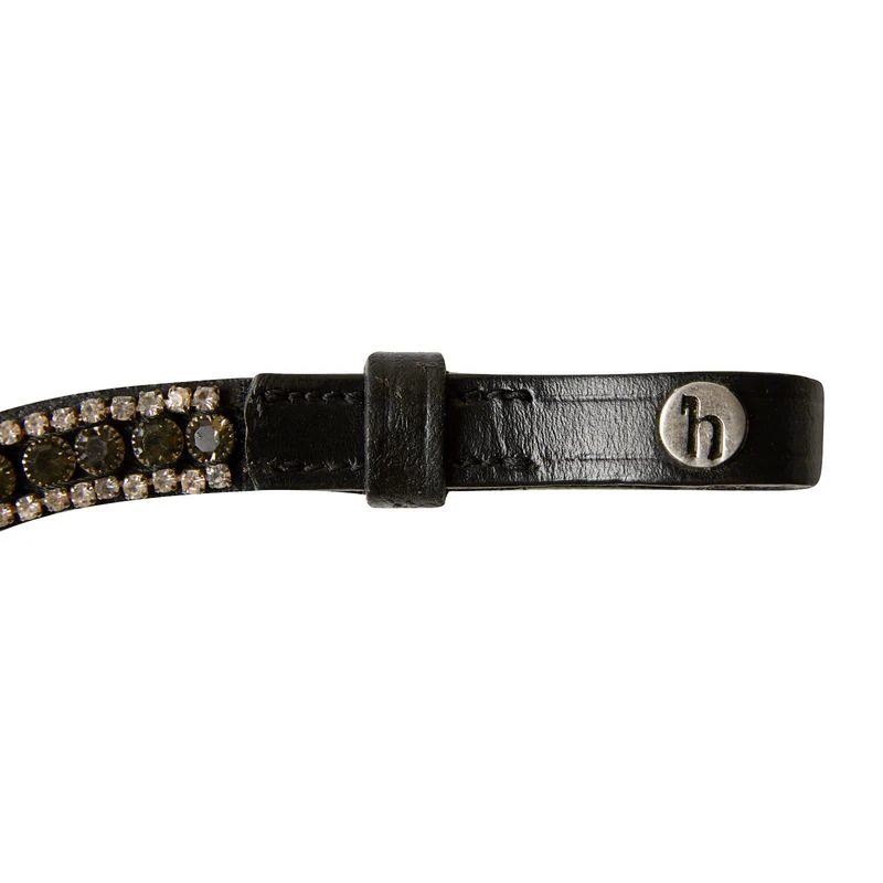 Horze Columbia Browband W/Crystals - Black/Silver 2 Horze Columbia Browband W/Crystals - Black/Silver - Image 2