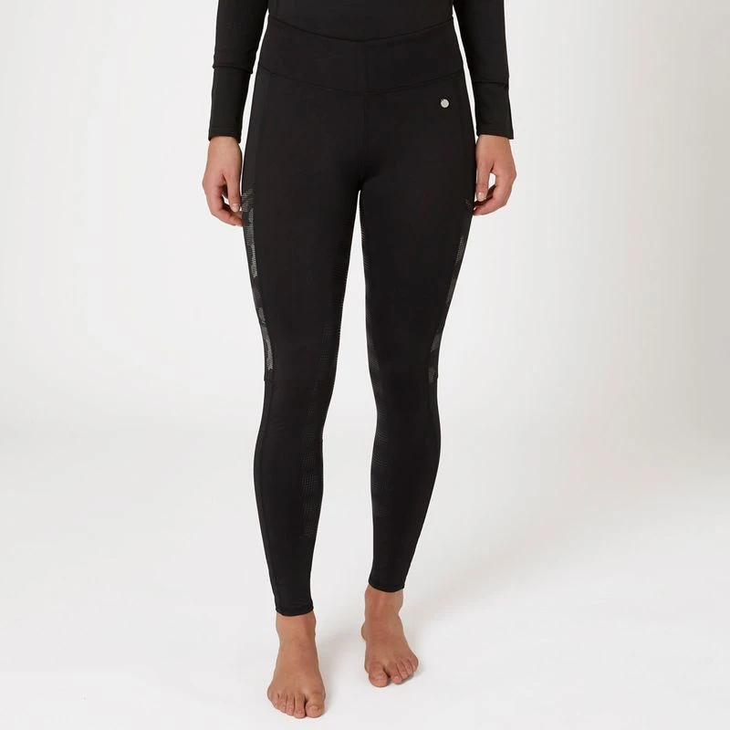 Horze Women's Luminox Tights W/Reflective Print - Black 4 Horze Women's Luminox Tights W/Reflective Print - Black - Image 4