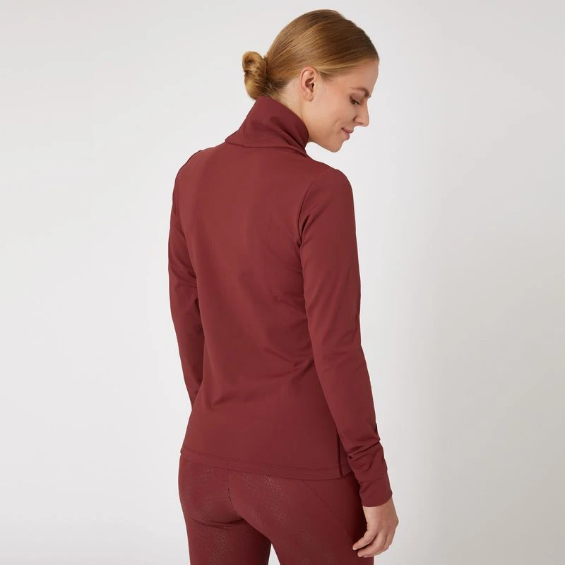 Horze Women's Raquel Turtleneck Training Shirt - Merlot 2 Horze Women's Raquel Turtleneck Training Shirt - Merlot - Image 2