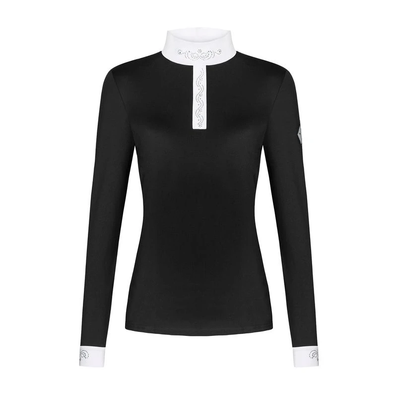 Fair Play Women's Meredith Half Turtleneck Long Sleeve Competition Shirt - Black 1 Fair Play Women's Meredith Half Turtleneck Long Sleeve Competition Shirt - Black
