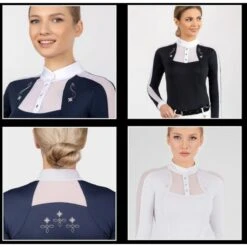 Fair Play Women's Lorella Long Sleeve Competition Shirt - Navy/White -Ovation Sale Shop 594290 800 800