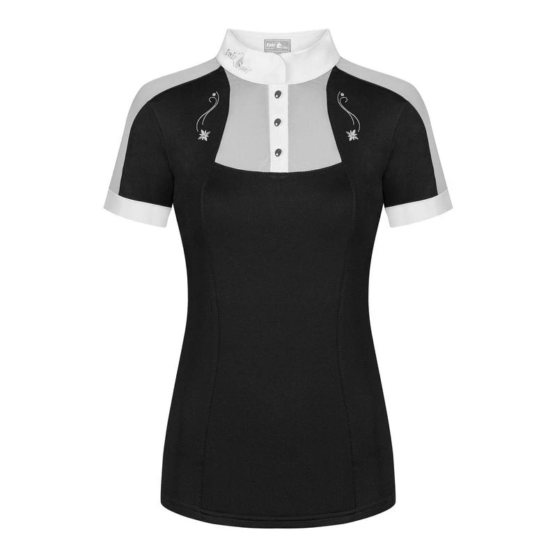 Fair Play Women's Lorella Short Sleeve Competition Shirt - Black/White 1 Fair Play Women's Lorella Short Sleeve Competition Shirt - Black/White