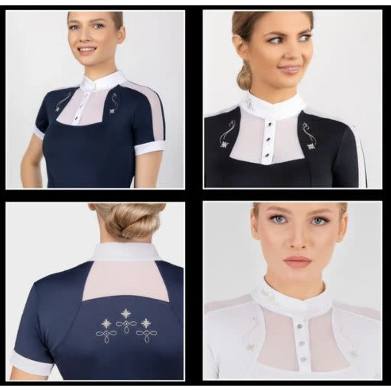 Fair Play Women's Lorella Short Sleeve Competition Shirt - Black/White 4 Fair Play Women's Lorella Short Sleeve Competition Shirt - Black/White - Image 4