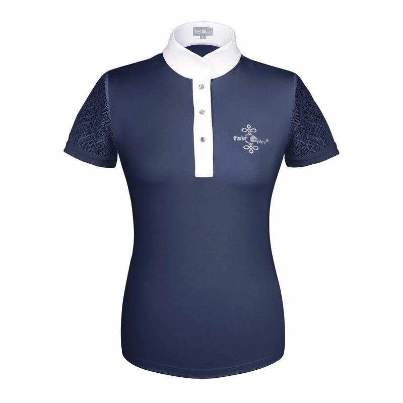Fair Play Women's Cecile Short Sleeve Competition Shirt - Navy 1 Fair Play Women's Cecile Short Sleeve Competition Shirt - Navy