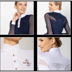 Fair Play Women's Cecile Rose Gold Long Sleeve Competition Shirt - White -Ovation Sale Shop 595306 800 800