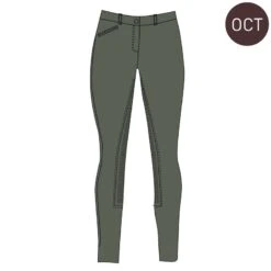 Horze Women's Active Knee Patch Breeches - Beetle Khaki Green -Ovation Sale Shop 601127 800 800