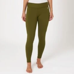 Horze Women's Active Winter Silicone Knee Patch Tights W/ Phone Pocket - Dark Olive -Ovation Sale Shop 601726 800 800
