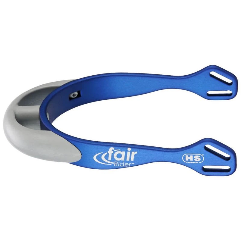 Herm Sprenger 20mm Rounded Neck Fairrider Spurs - Blue Aluminum/Silver 1 Herm Sprenger 20mm Rounded Neck Fairrider Spurs - Blue Aluminum/Silver