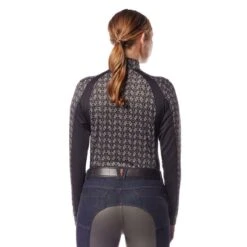 Kerrits Women's Always Cool Print Ice Fil Long Sleeve Shirt - Black Iron Bouquet/Black -Ovation Sale Shop 610385 800 800