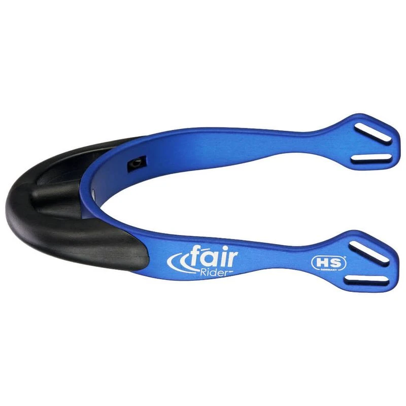 Herm Sprenger 25mm Rounded Neck Fairrider Spurs - Blue Aluminum/Black 1 Herm Sprenger 25mm Rounded Neck Fairrider Spurs - Blue Aluminum/Black