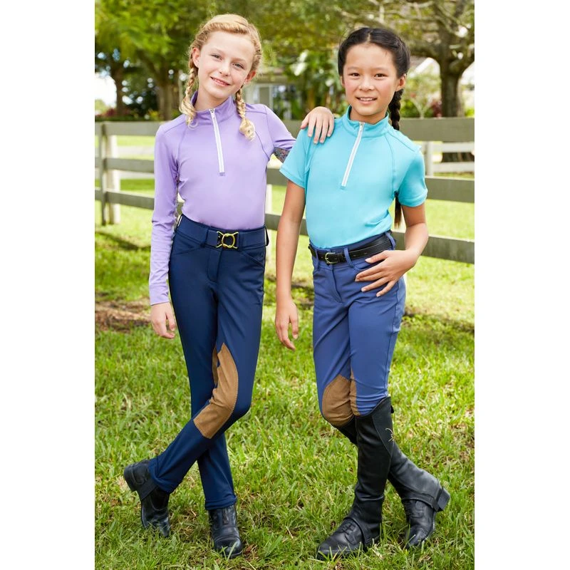 RJ Classics Kids' Avery Grey Label Knee Patch Breeches - Crown Blue 3 RJ Classics Kids' Avery Grey Label Knee Patch Breeches - Crown Blue - Image 3