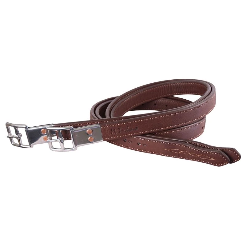 M. Toulouse Platinum Double Leather Stirrup Leathers - Chocolate/Cognac 1 M. Toulouse Platinum Double Leather Stirrup Leathers - Chocolate/Cognac