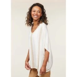EQL Women's Embroidered EQ Stripe Top - Soft White -Ovation Sale Shop 644616 800 800
