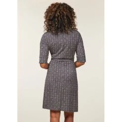 EQL Women's Belted Knit Dress - Black Bit Geo -Ovation Sale Shop 644678 800 800