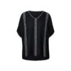 EQL Women's Embroidered EQ Stripe Top - Black -Ovation Sale Shop 644782 800 800