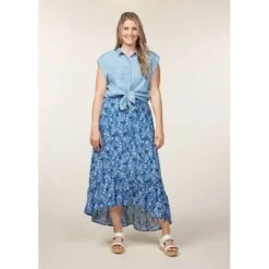 EQL Women's Tencel Rolled Cuff Shirt - Chambray -Ovation Sale Shop 644825 800 800