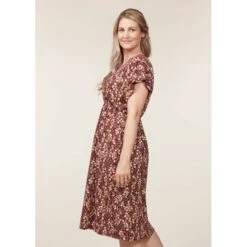 EQL Women's Inspired V-Neck Dress - Sangria Hoofprint Meadow -Ovation Sale Shop 645024 800 800