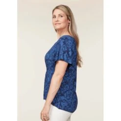 EQL Women's Allure Ecovero Short Sleeve Top - Ink Countryside -Ovation Sale Shop 645267 800 800