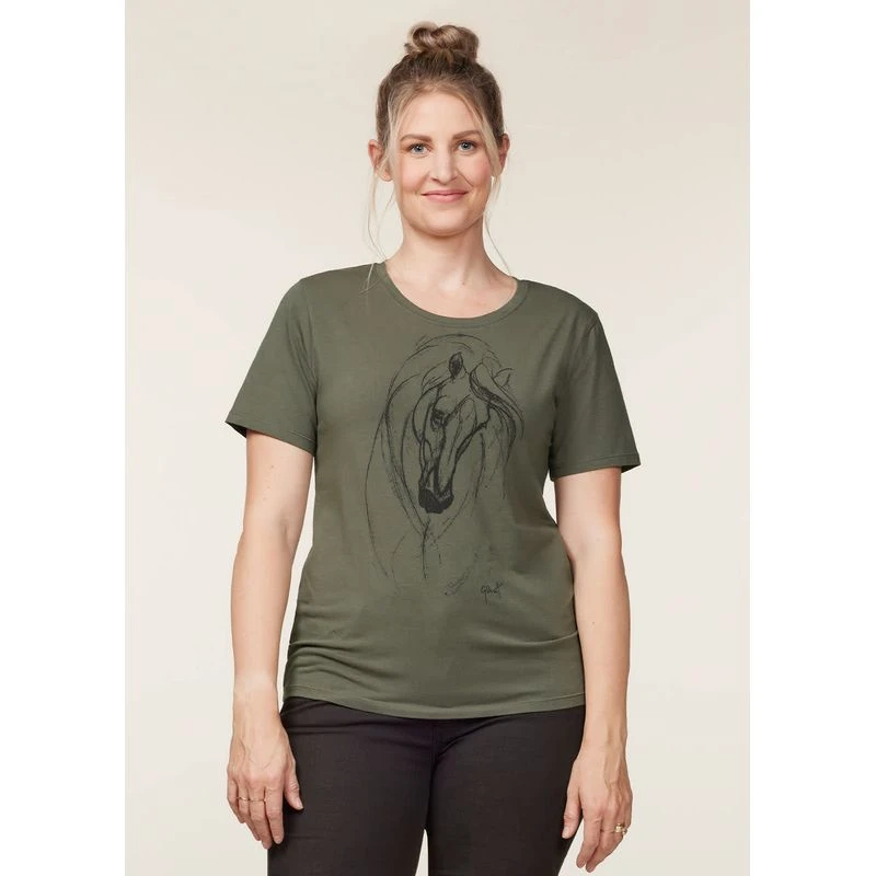 EQL Women's Graceful Horse T-Shirt - Caper 2 EQL Women's Graceful Horse T-Shirt - Caper - Image 2