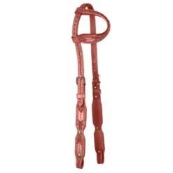 Western Rawhide Country Legend Basket Stamped One Ear Headstall W/Conchos - Chestnut