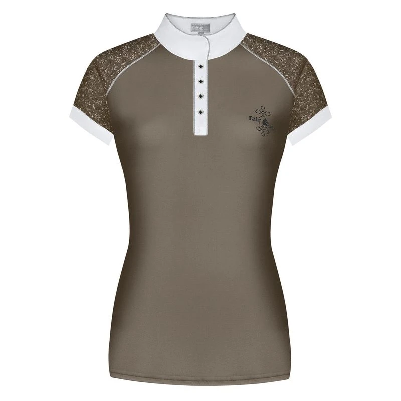 Fair Play Women's Anita Short Sleeve Competition Shirt - Taupe Grey 1 Fair Play Women's Anita Short Sleeve Competition Shirt - Taupe Grey