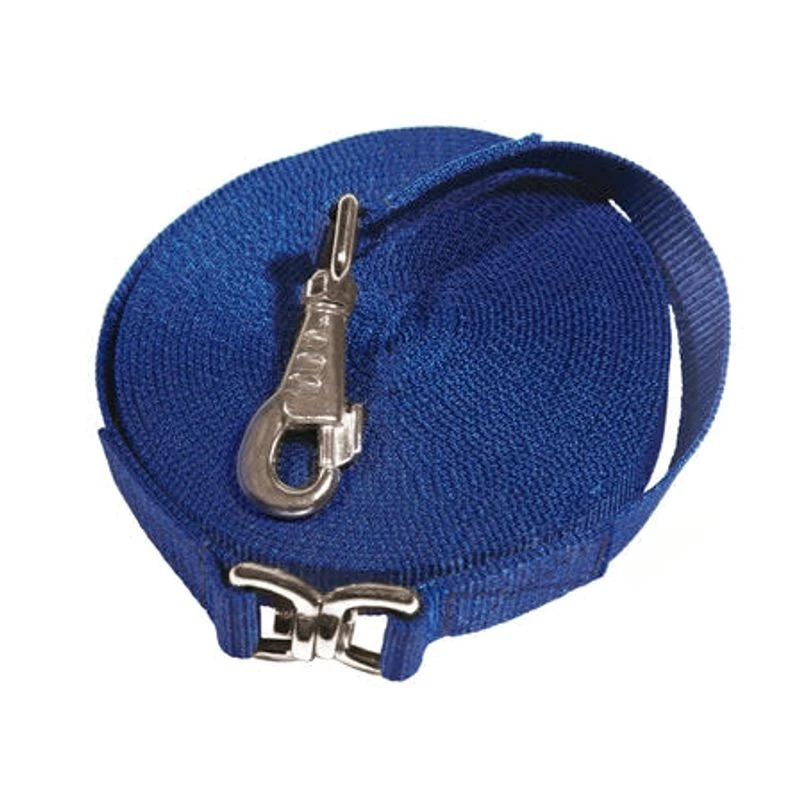 Kensington 30ft Flat Nylon Lunge Line - Navy W/Satin Nickle 1 Kensington 30ft Flat Nylon Lunge Line - Navy W/Satin Nickle