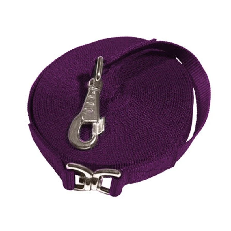Kensington 30ft Flat Nylon Lunge Line - Wine W/Satin Nickle 1 Kensington 30ft Flat Nylon Lunge Line - Wine W/Satin Nickle