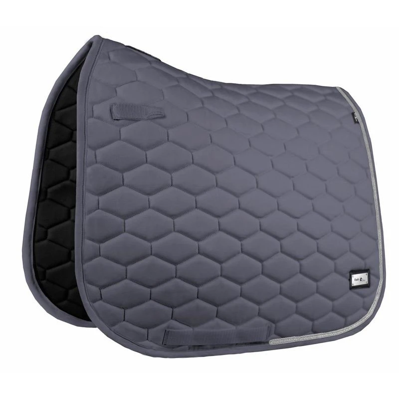 Fair Play Hexagon Crystal Dressage Saddle Pad - Dark Grey 1 Fair Play Hexagon Crystal Dressage Saddle Pad - Dark Grey