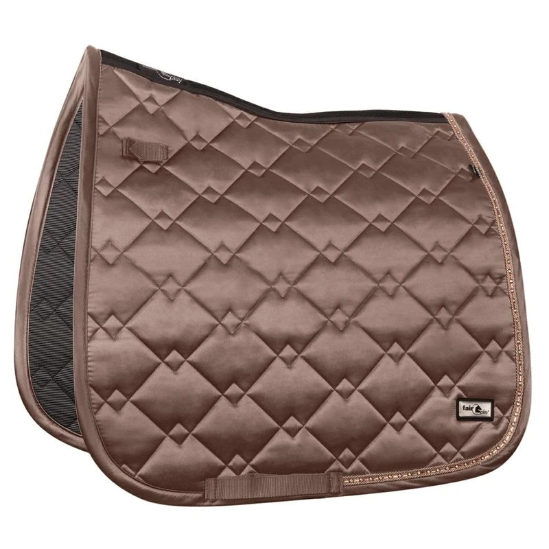 Fair Play Azuryt Ceramic RoseGold Dressage Saddle Pad - Taupe Grey 1 Fair Play Azuryt Ceramic RoseGold Dressage Saddle Pad - Taupe Grey