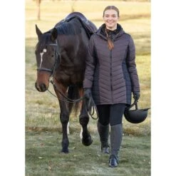 Kerrits Women's Horsey Houndstooth Insulated Parka - Java Houndstooth/Black -Ovation Sale Shop 682953 800 800