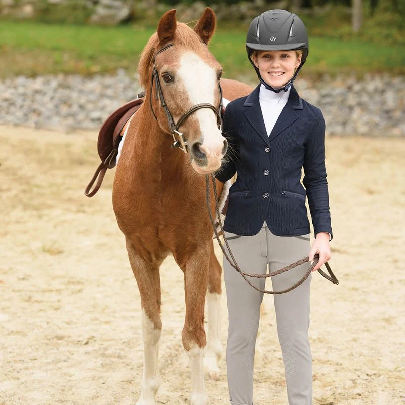 Ovation Kids' Dynamic Knee Patch Breeches - Tan/Taupe 2 Ovation Kids' Dynamic Knee Patch Breeches - Tan/Taupe - Image 2