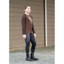 Kerrits Kids' Knee Patch Performance Tights - Black/Black Mini Run Free -Ovation Sale Shop 686909 800 800