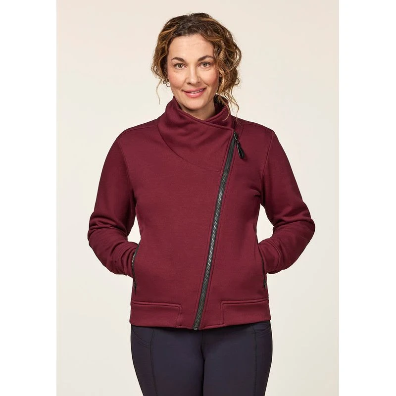 EQL Women's Wrap Front Fleece Jacket - Sangria 3 EQL Women's Wrap Front Fleece Jacket - Sangria - Image 3