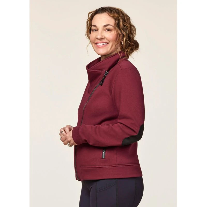 EQL Women's Wrap Front Fleece Jacket - Sangria 4 EQL Women's Wrap Front Fleece Jacket - Sangria - Image 4