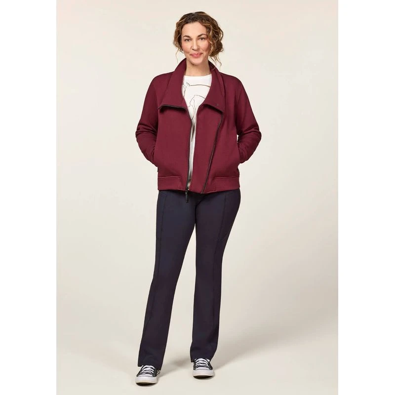 EQL Women's Wrap Front Fleece Jacket - Sangria 6 EQL Women's Wrap Front Fleece Jacket - Sangria - Image 6