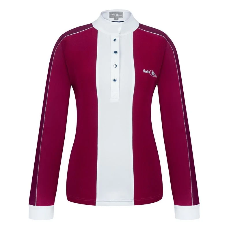 Fair Play Women's Claire Long Sleeve Competition Shirt - Burgundy/White 1 Fair Play Women's Claire Long Sleeve Competition Shirt - Burgundy/White