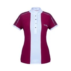 Fair Play Women's Claire Short Sleeve Competition Shirt - Burgundy/White