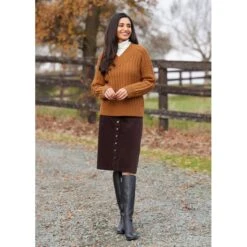 EQL Women's Brittany Cable Knit V-Neck Sweater - Spice -Ovation Sale Shop 694400 800 800