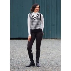 EQL Women's Houndstooth Sweater Vest - Black/Soft White -Ovation Sale Shop 694437 800 800