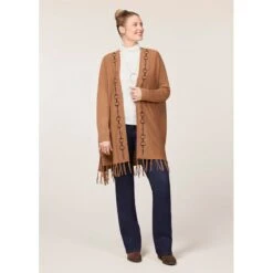 EQL Women's Bits & Fringe Cardigan - Caramel/Java -Ovation Sale Shop 694485 800 800