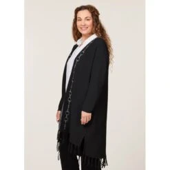 EQL Women's Bits & Fringe Cardigan - Black/Sterling -Ovation Sale Shop 694500 800 800