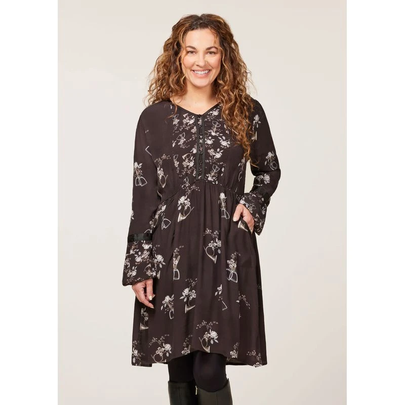 EQL Women's Gwenyth Ecovero Tunic Dress - Java Hunt Field Floral 2 EQL Women's Gwenyth Ecovero Tunic Dress - Java Hunt Field Floral - Image 2