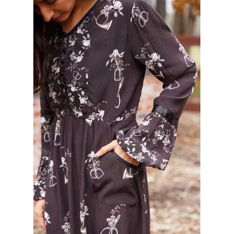 EQL Women's Gwenyth Ecovero Tunic Dress - Java Hunt Field Floral 6 EQL Women's Gwenyth Ecovero Tunic Dress - Java Hunt Field Floral - Image 6