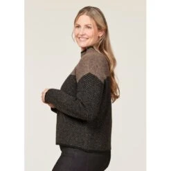 EQL Women's Funnel Neck Herringbone Sweater - Truffle -Ovation Sale Shop 694740 800 800