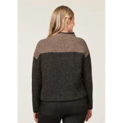 EQL Women's Funnel Neck Herringbone Sweater - Truffle -Ovation Sale Shop 694741 800 800