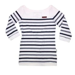 Horseware Women's Clara Crew Neck 3/4 Sleeve Top - Striped