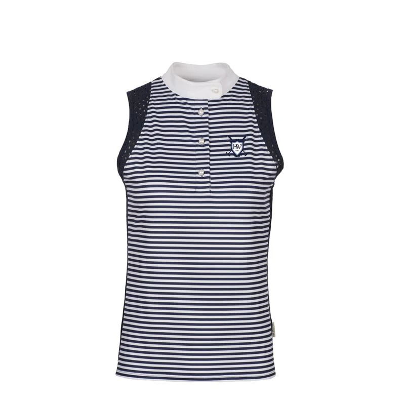 Horseware Women's Lola Sleeveless Polo - Navy/White 1 Horseware Women's Lola Sleeveless Polo - Navy/White