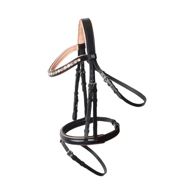 Horze Magical Carousel Pony Bridle W/Crystal Curved Noseband - Pink Salt 1 Horze Magical Carousel Pony Bridle W/Crystal Curved Noseband - Pink Salt