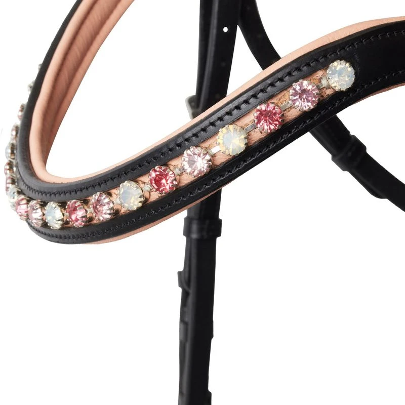 Horze Magical Carousel Pony Bridle W/Crystal Curved Noseband - Pink Salt 2 Horze Magical Carousel Pony Bridle W/Crystal Curved Noseband - Pink Salt - Image 2