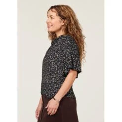 EQL Women's Lexi Cowl Neck Dolman Shirt - Black/ Mixed Bits -Ovation Sale Shop 698311 800 800